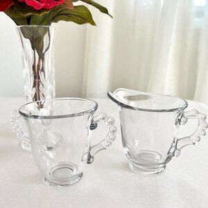 Vintage Imperial Glass Candlewick Cream and Sugar Bowl